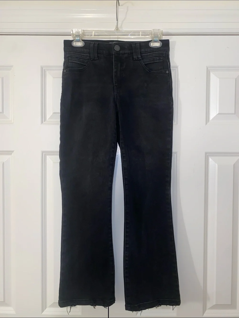 Democracy Absolution Black Straight Leg Frayed Hem Jeans Womens 4
